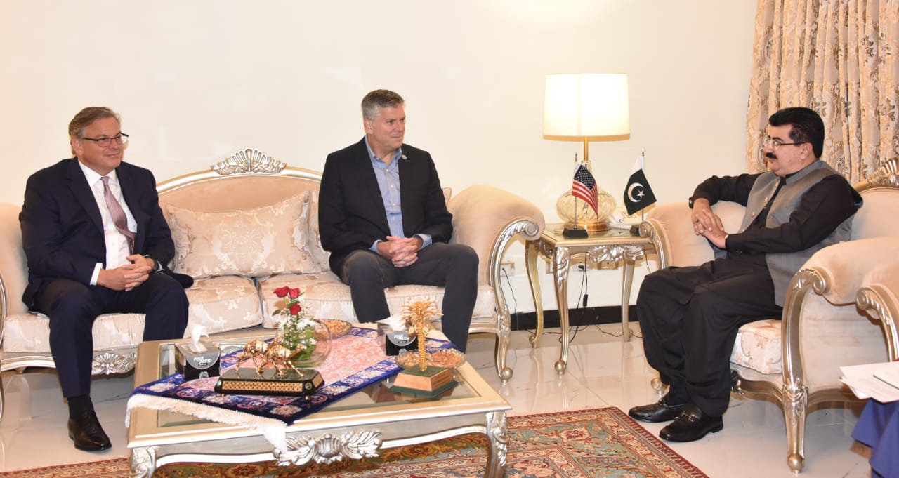 چیئرمین سینیٹ  سے  امریکی وفدکی ملاقات