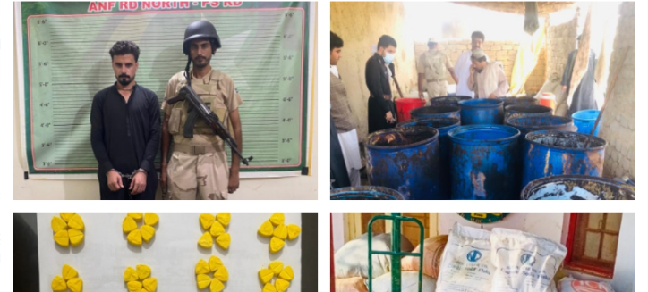 اے این ایف کی کاروائیاں،186 کلو منشیات برآمد،6 ملزم گرفتار
