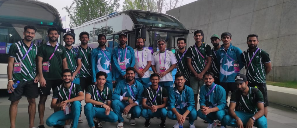 n the ongoing 19th Asian Games in Hangzhou, China, the Pakistan hockey team's formidable form persisted as they clinched a commanding victory over Uzbekistan, triumphing by a resounding eighteen goals to two in their third pool match