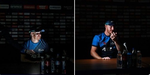 بھارت  حیدرآباد :  نیوزی لینڈ کی پری میچ پریس کانفرنس کے دوران بجلی غائب