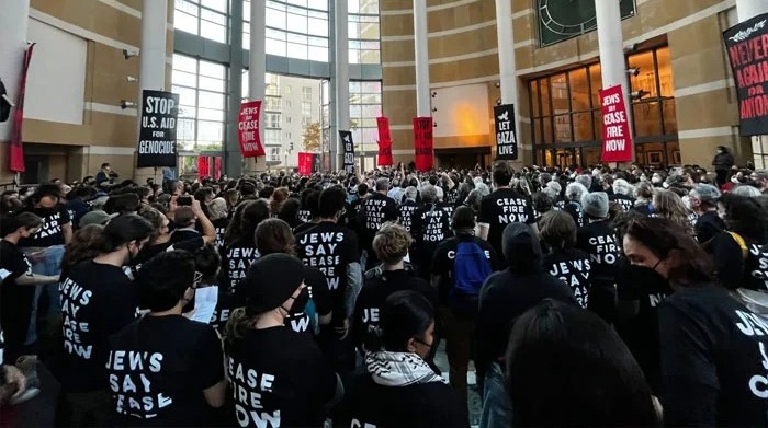 غزہ میں اسرائیلی مظالم کیخلاف امریکا کے یہودیوں کا احتجاج