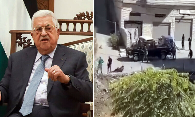 فلسطینی صدر محمود عباس کے قافلے پر حملہ،ویڈیو