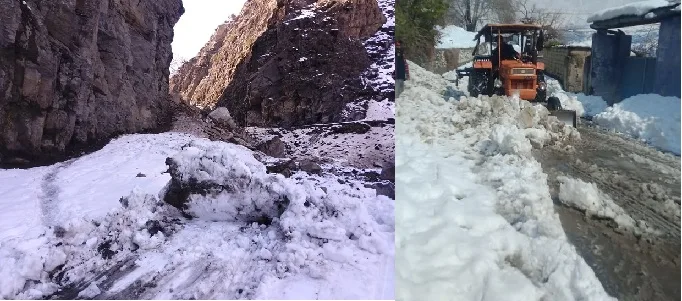 چترال:شدید برف باری سے بند سڑکیں محکمہ مواصلات نے ٹریفک کیلئے کھول دیں