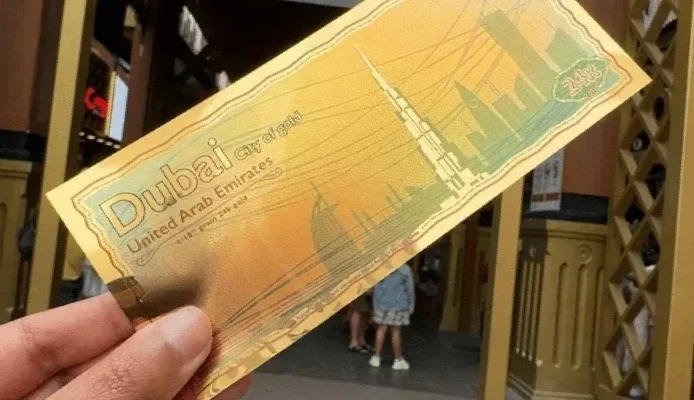دبئی میں 24 قیراط سونے سے بنے نمائشی کرنسی نوٹ تیار