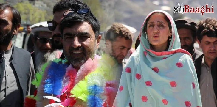 نو منتخب رکن قومی اسمبلی عبداللطیف اور ڈپٹی سپیکر کےپی اسمبلی ثریا بی بی کی چترال آمد پر والہانہ استقبال کیا گیا