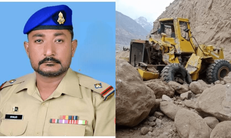 شاہراہ قراقرم پر امدادی کاموں میں مصرو ف پاک  فو ج کی ٹیم حادثے کا شکار