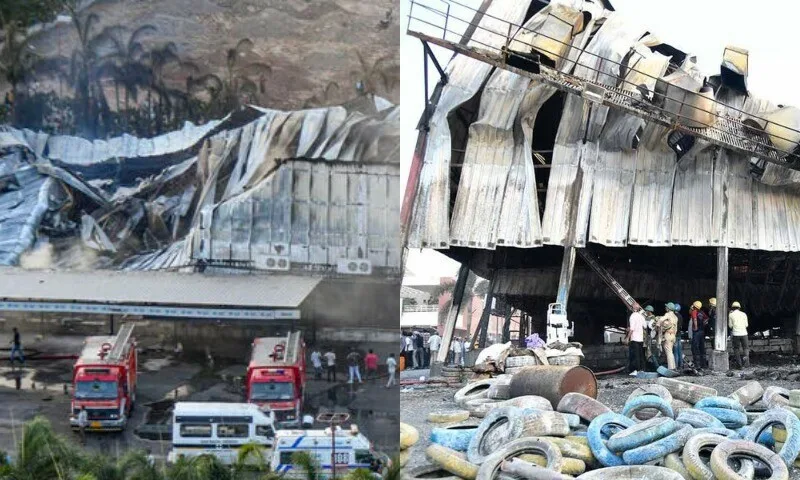 بھارتی شہر گجرات میں ٹی آر پی ’گیم زون‘ میں خوفناک آتشزدگی، 9 بچوں سمیت 27 افراد ہلاک