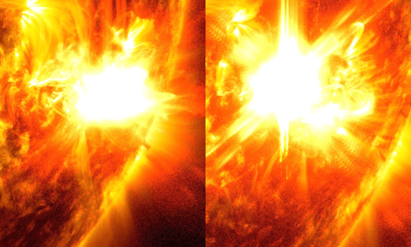 سورج پر ہونے والے طاقتور دھماکوں کی تصاویر جاری