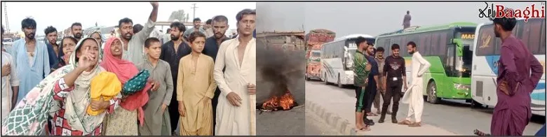 میہڑ: مقدمہ درج نہ کرنے پر پولیس کیخلاف احتجاج،ٹائرجلاکرانڈس ہائی وے بلاک کردی گئی