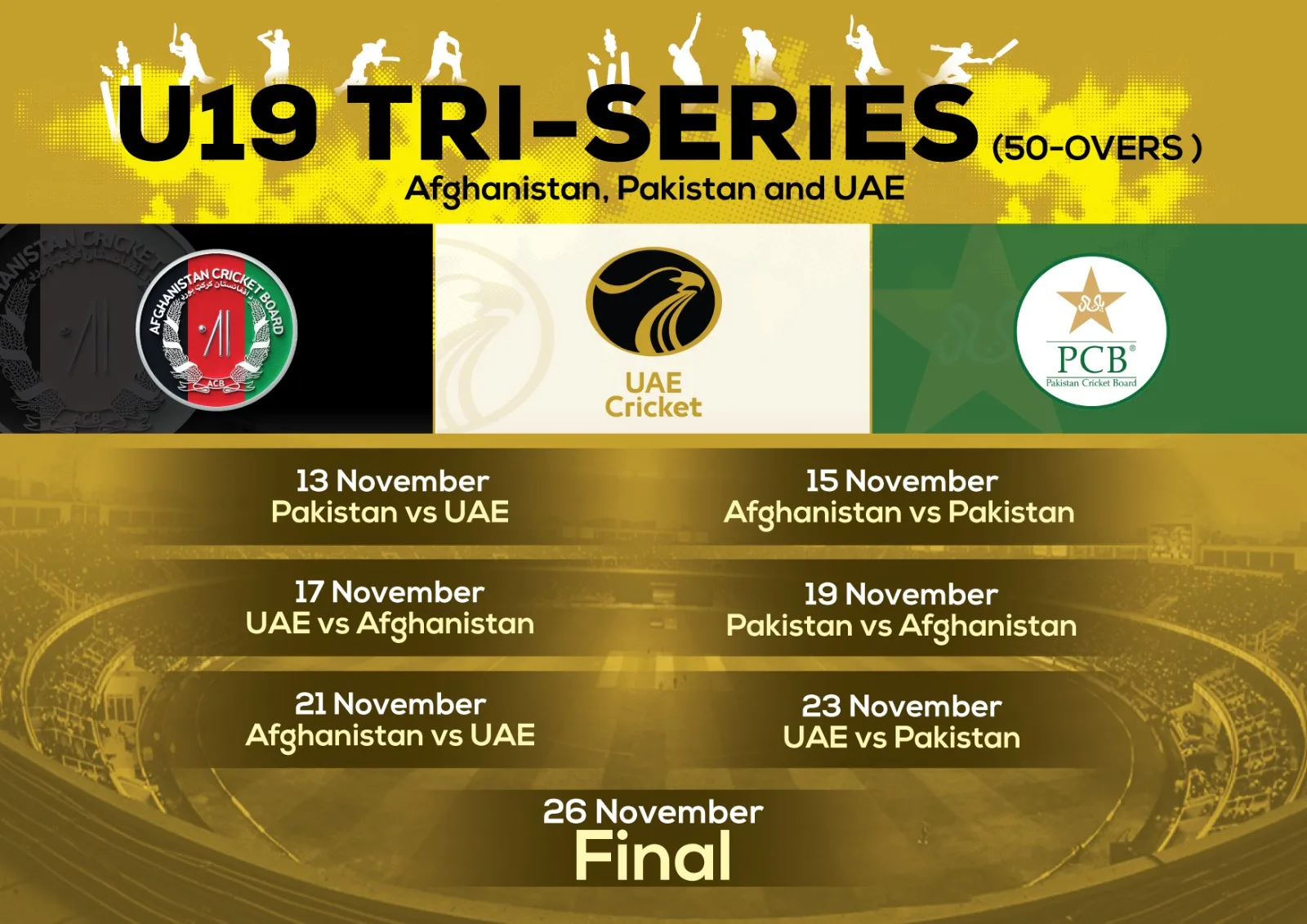 Pakistan U19 to take part in UAE tri-series