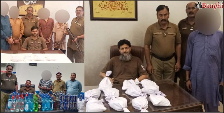 گوجرانوالہ: پولیس کی منشیات فروشوں کے خلاف جنگ ،14 کلو سے زائدچرس ،ہیروئن برآمد،6 گرفتار