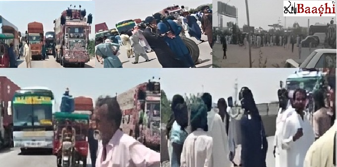 نوری آباد: پولیس کی کارروائی کے خلاف احتجاج،موٹر وے بند