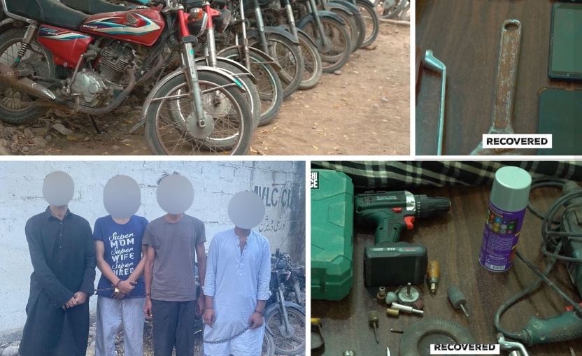 کراچی میں انتہائی سرگرم موٹرسائیکل لفٹر و ڈکیت گروہ گرفتار