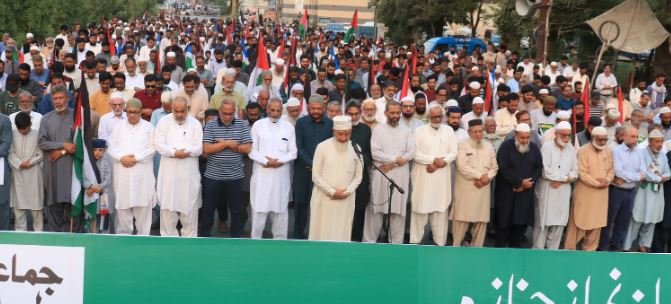 جماعت اسلامی کے زیراہتمام یحییٰ السنوار کی غائبانہ نماز جنازہ ،ْ ہزاروں افراد شریک