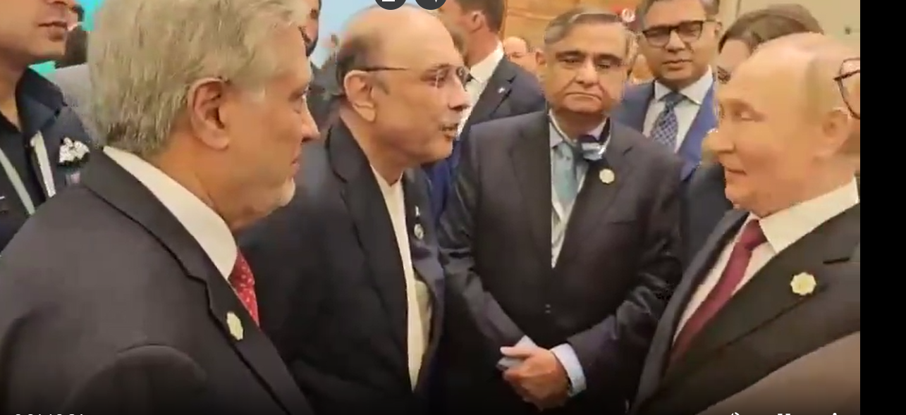 صدر مملکت آصف زرداری کی روسی صدر پیوٹن سے ترکمانستان میں  ملاقات