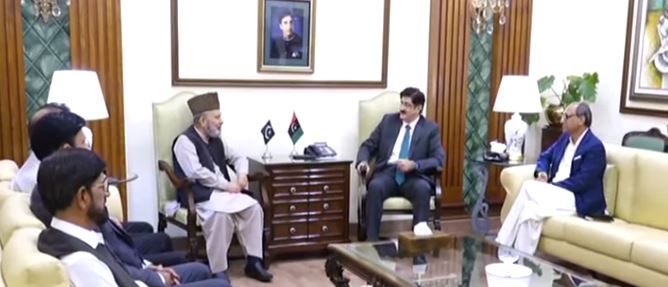 وزیراعلیٰ سندھ  سے آل پارٹیز حریت کانفرنس کے وفد کی ملاقات