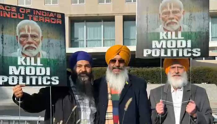 سکھ برادری کا بھارتی وزیر خارجہ  کی  واشنگٹن آمد پر احتجاج