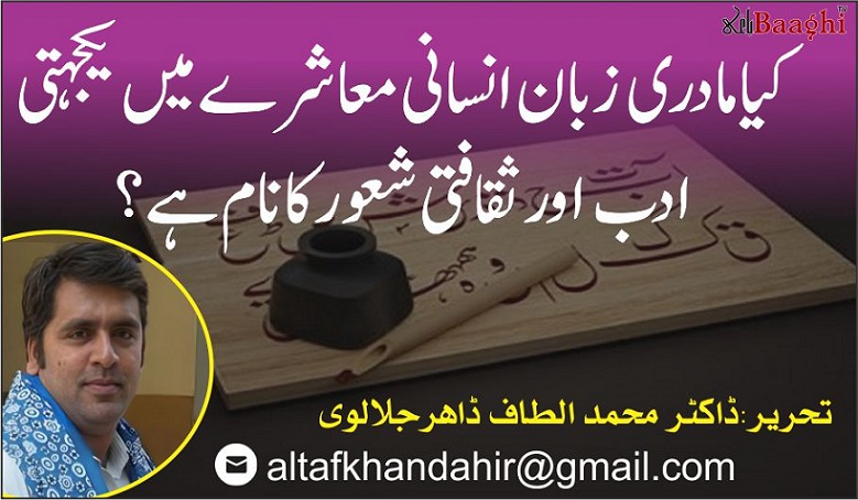 کیا مادری زبان انسانی معاشرے میں یکجہتی،ادب اور ثقافتی شعورکا نام ہے؟