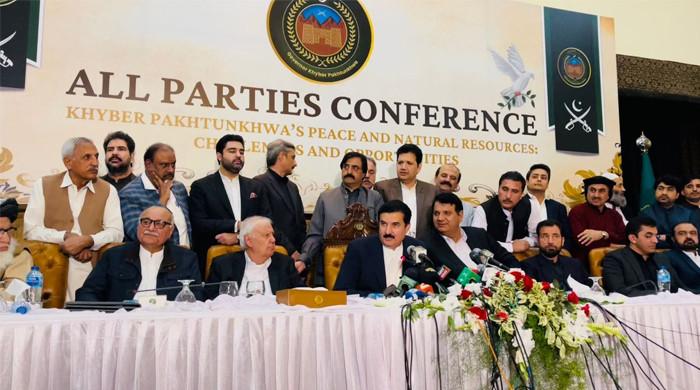 گورنر ہاؤس پشاور میں منعقدہ آل پارٹیز کانفرنس کا اعلامیہ جاری
