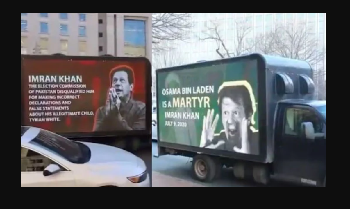 عمران طالبان کا حامی،اسامہ کو شہید کہا،امریکہ میں ٹرکوں پر مہم