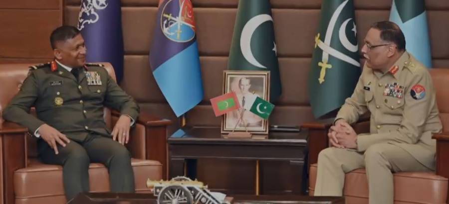 مالدیپ کے چیف آف ڈیفنس سٹاف کی  جنرل ساحر شمشاد مرزا سے ملاقات