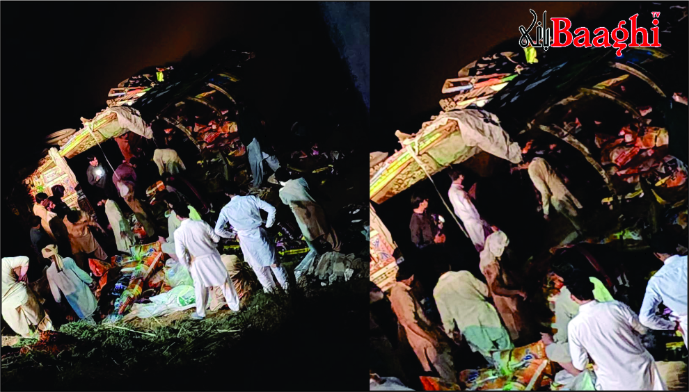 ہیڈ قادر آباد کے قریب چاول سے بھرا ٹرک نہر میں الٹ گیا، مقامی افراد چاول کی بوریاں لے اُڑے