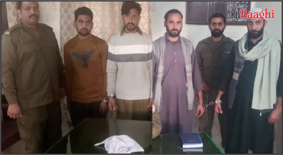 حافظ آباد :پولیس کی کارروائی، قتل کے 2 اشتہاری ملزم اور 2 منشیات فروش گرفتار