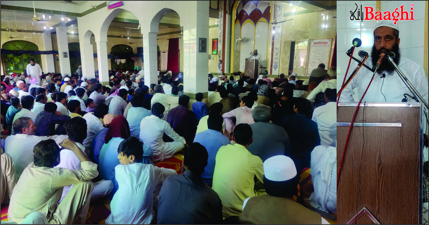 ننکانہ :جمعۃ الوداع، فلسطینیوں پر اسرائیلی مظالم پر عالمی خاموشی افسوسناک،مولانا عتیق الرحمان