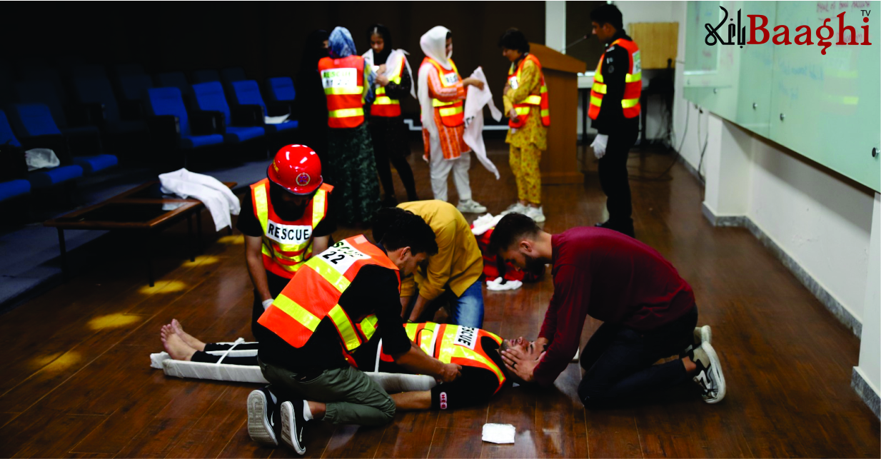 سیالکوٹ:ریسکیو 1122 کی خواجہ صفدر میڈیکل کالج میں فرضی مشق