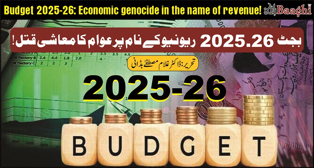 بجٹ 2025-26 ریونیو کے نام پر عوام کا معاشی قتل!
