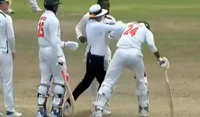 چھکا کھانے کے بعد بولر کا بیٹر پر دھاوا، ویڈیو وائرل