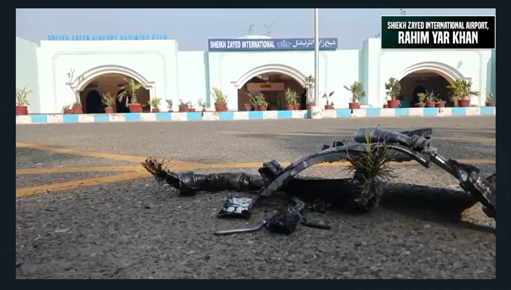 بھارتی بزدلانہ  حملے کے نتیجے میں شیخ زاید انٹرنیشنل ایئرپورٹ   کو نقصان