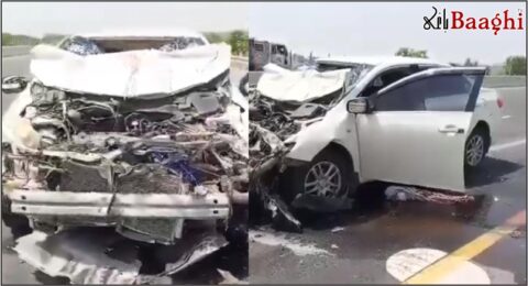 موٹر وے ایم فائیو پر خوفناک حادثہ، نوجوان جاں بحق، چار افراد زخمی