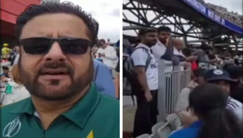 بھارت اور انگلینڈ میچ ،پاکستانی ٹیم کی شرٹ پہنے شخص کو گراؤنڈ سے نکال دیا گیا