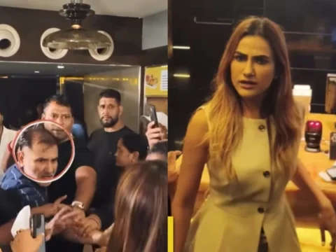 معروف ماڈل نے فلم پریمیئر پر پروڈیوسر کو چپل دے ماری