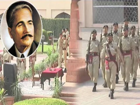 مزارِ اقبال پر گارڈز کی تبدیلی کی پروقار تقریب، پاک فوج کے دستے نے چارج سنبھال لیا