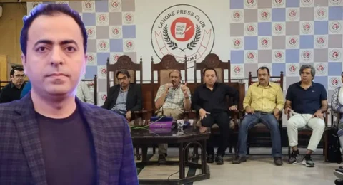 پنجاب  یونین آف جرنلسٹس کا پی یوجے کے صدرکے گھر پر پولیس چھاپہ کے خلاف اظہار مذمت