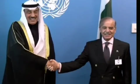 شہباز شریف اور کویتی ولی عہد کی ملاقات، تعلقات مزید مضبوط بنانے پر اتفاق