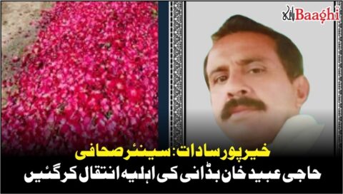 خیرپور سادات: سینئر صحافی حاجی عبید خان بڈانی کی اہلیہ انتقال کر گئیں، نمازِ جنازہ میں ہر طبقۂ فکر کی شرکت