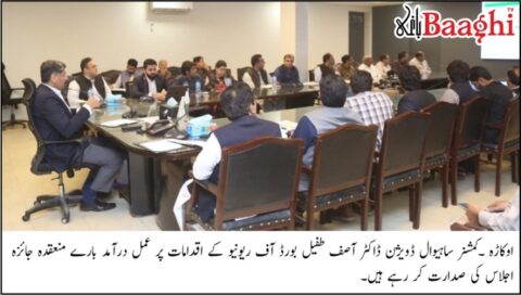 اوکاڑہ: کمشنر ساہیوال ڈاکٹر آصف طفیل کی زیر صدارت ریونیو سروسز کی فراہمی سے متعلق اہم اجلاس