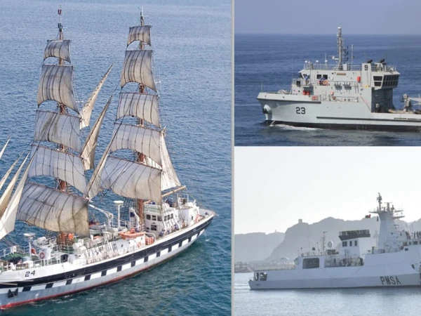 پاک بحریہ اور ر پاکستان میری ٹائم سیکیورٹی ایجنسی  کے جہازوں کا عمان کے پورٹ سلطان قابوس کا دورہ