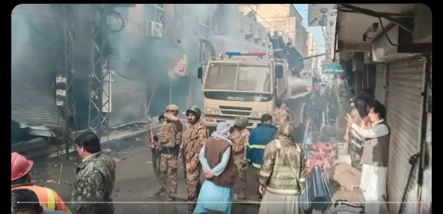 کوئٹہ،لیاقت بازار میں بروقت ریسکیو آپریشن، آگ پر مکمل قابو