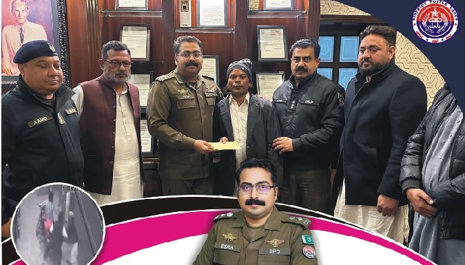 قصور: خطرناک ڈاکو کی گرفتاری میں جرات دکھانے والے شہری سے ڈی پی او کی ملاقات