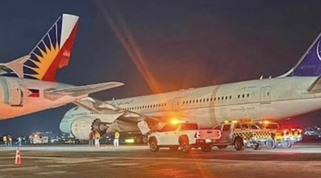 سعودی ایئرلائنز طیارے کی منیلا ایئرپورٹ پر کھڑے فلپائن ایئرلائنز کے طیارے سے ٹکر